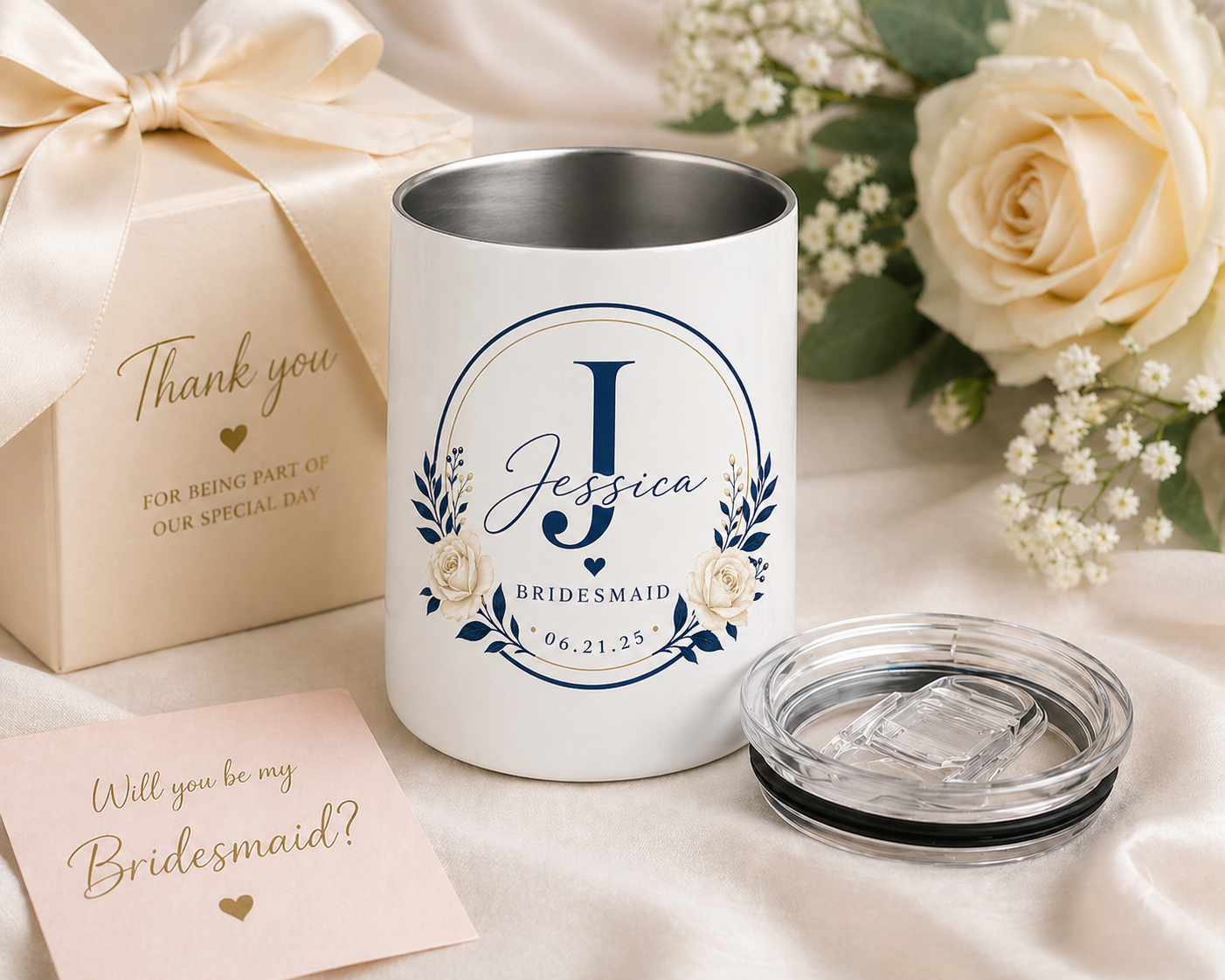 Personalized Bridesmaid Wine Tumblers – Wedding Day Essential & Lasting Keepsake