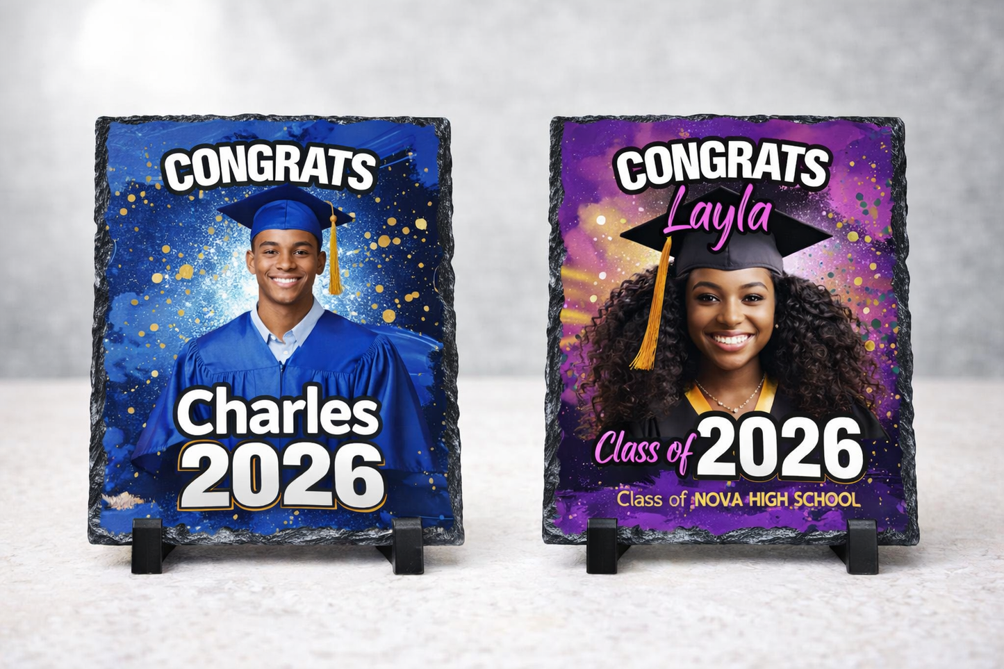 🎓 Custom Graduation Photo Slate Plaque