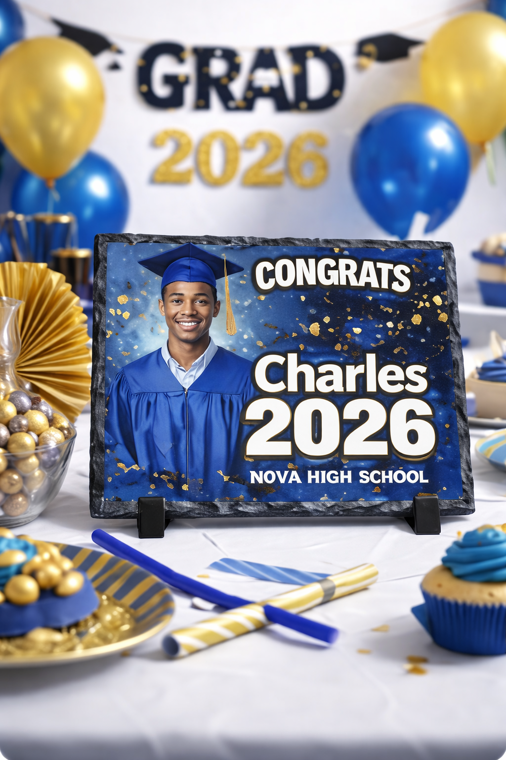 🎓 Custom Graduation Photo Slate Plaque