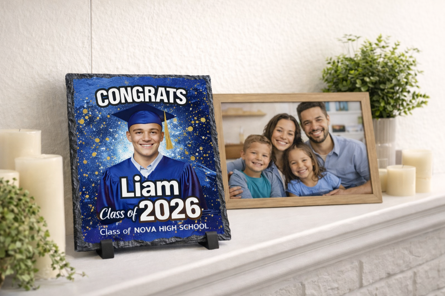 🎓 Custom Graduation Photo Slate Plaque