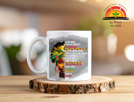 🖤 Kwanzaa Celebration 12 oz Ceramic Mug | Representation • Heritage • Affirmation