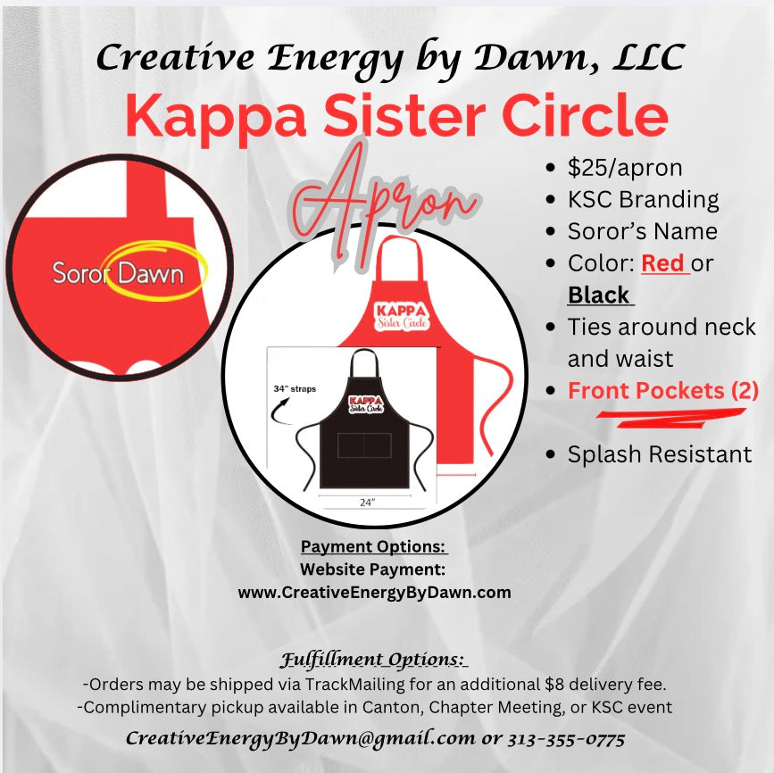 ❤️ Kappa Sister Circle Apron – Serve in Style, Lead with Purpose