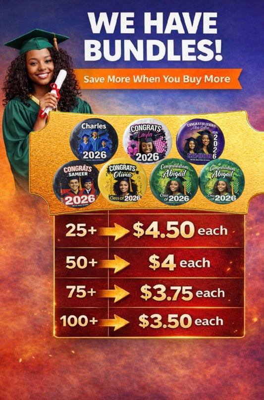 🎓Graduation Buttons (3-Inch) – Custom Photo Keepsake