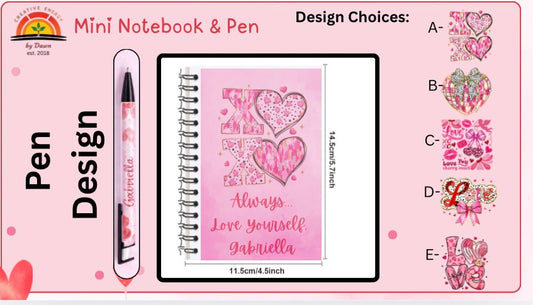 💖 Personalized Mini Notebook & Pen Set – A Daily Reminder of Love 💖