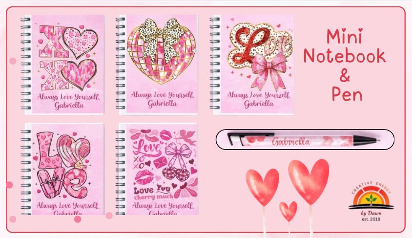 💖 Personalized Mini Notebook & Pen Set – A Daily Reminder of Love 💖