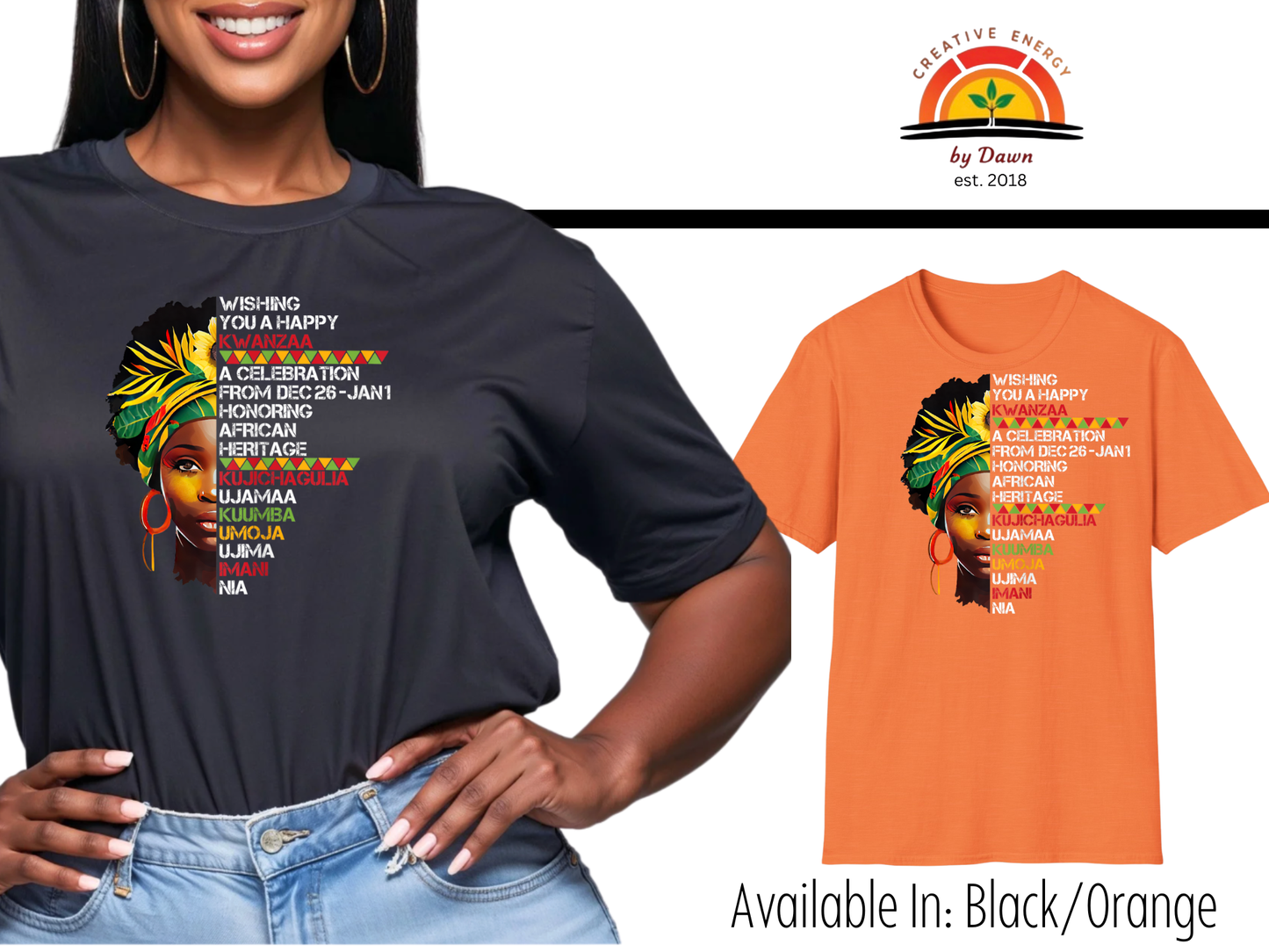Happy Kwanzaa Headwrap Tee | Cultural Celebration Apparel