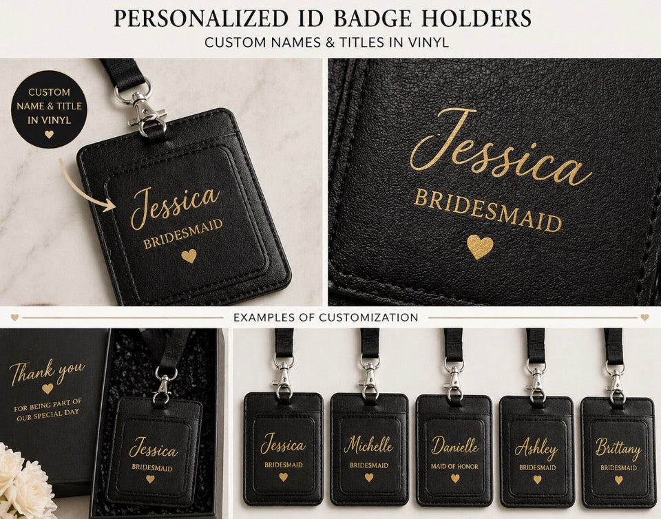 Personalized ID Badge Lanyards – Bridesmaid Gift, Wedding Day Essential