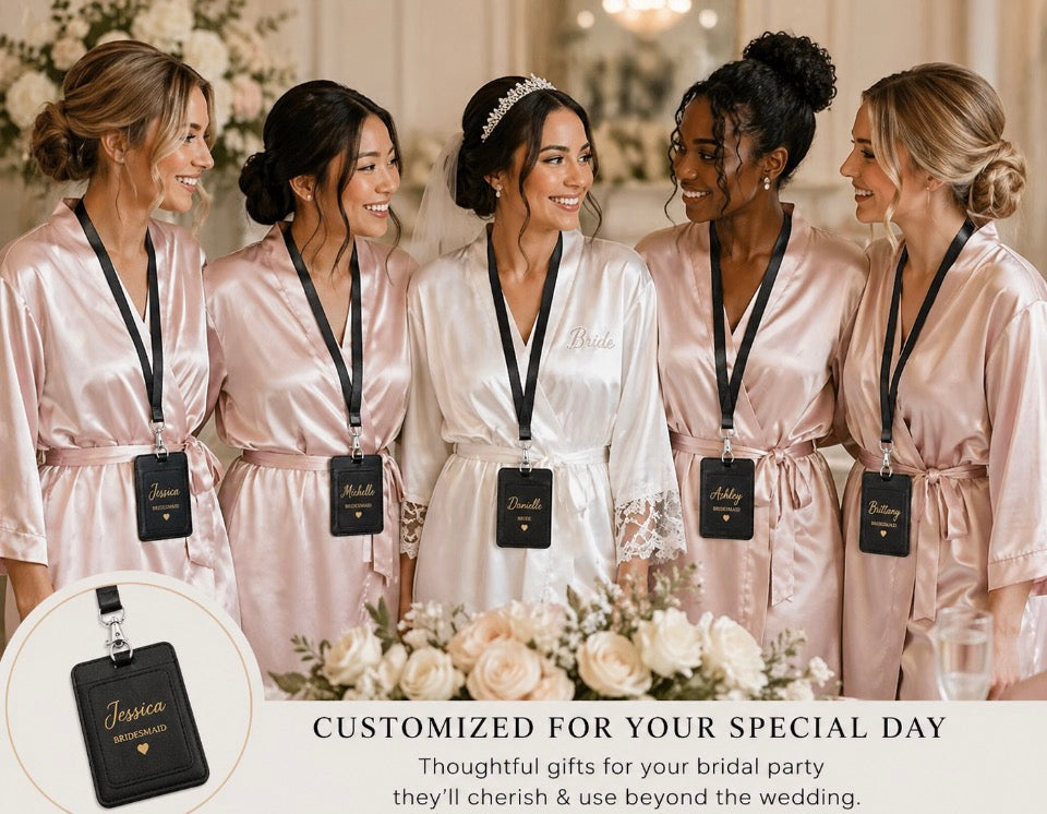 Personalized ID Badge Lanyards – Bridesmaid Gift, Wedding Day Essential