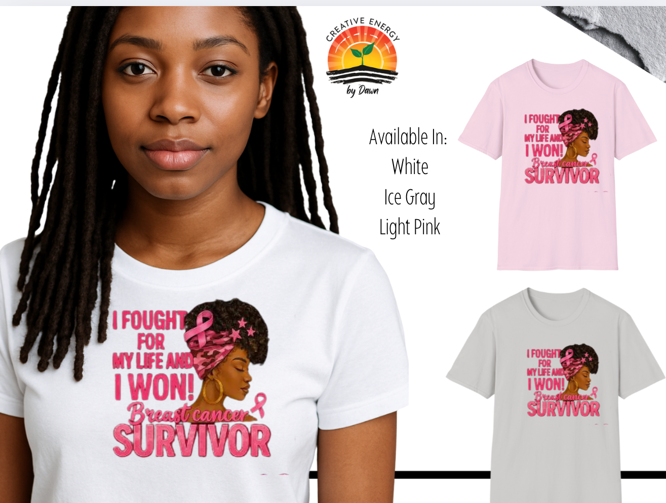 ✨ I Fought For My Life And I Won — Breast Cancer Survivor Tee
