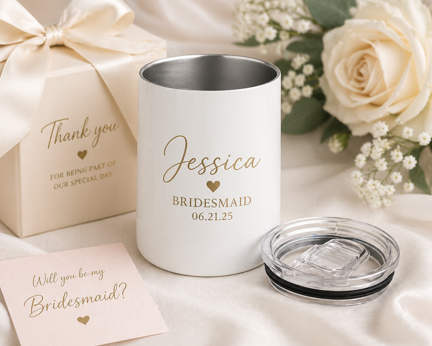 Personalized Bridesmaid Wine Tumblers – Wedding Day Essential & Lasting Keepsake